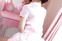 Himinami stripping cheongsam in front of dressing table mirror