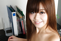 Breasty office lady Nao Shiraishi strips in office in pantyhose