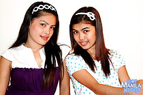 Abbie and Phey long hair in bands