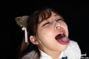 Student Tsukino Nagi in uniform on her knees cum in her mouth