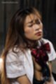Miura akina in uniform shirt shirt open long hair over her shoulder